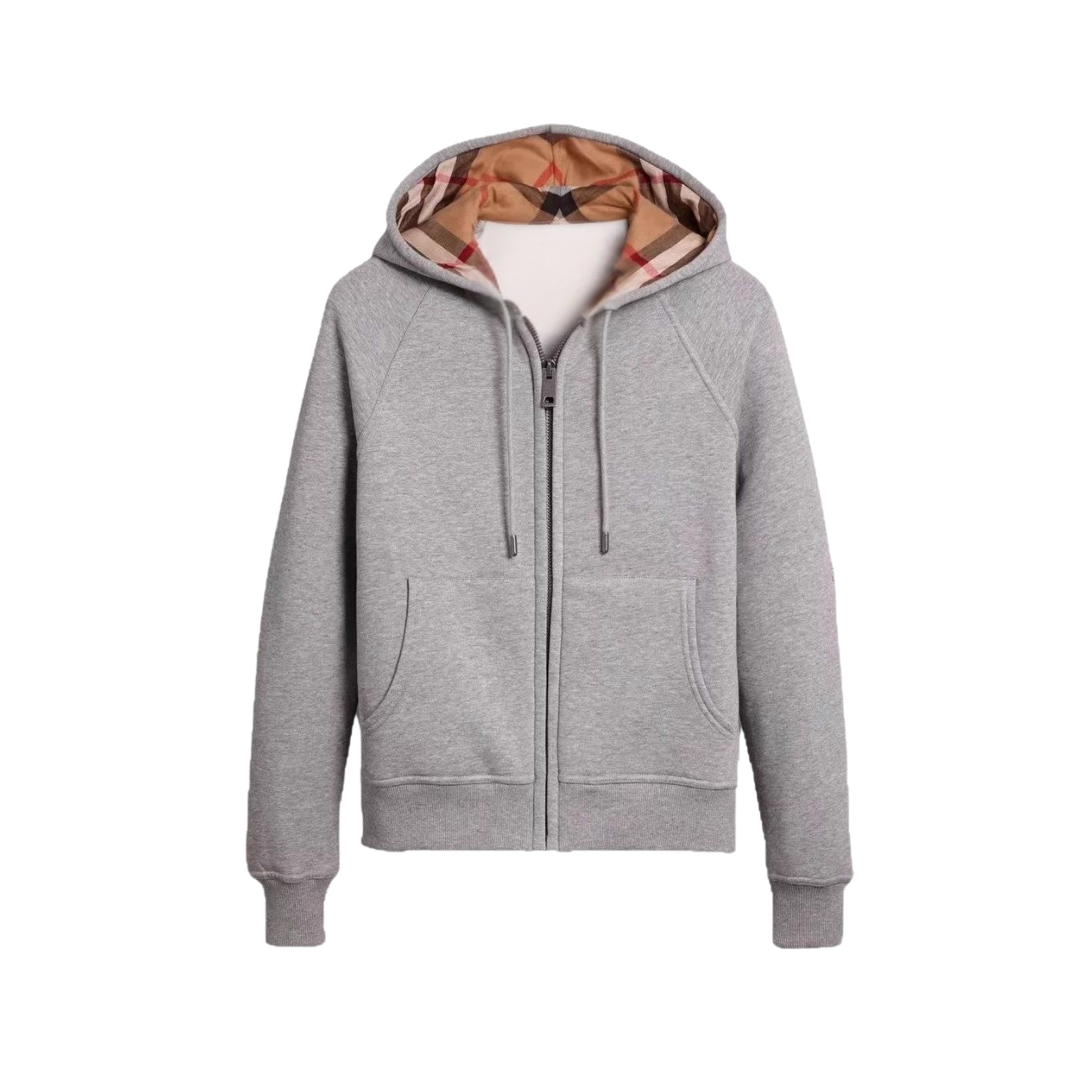 Karierte Zip-Hoodie: Bequemer Fleece-Kapuzenpullover mit lässigem Karofutter