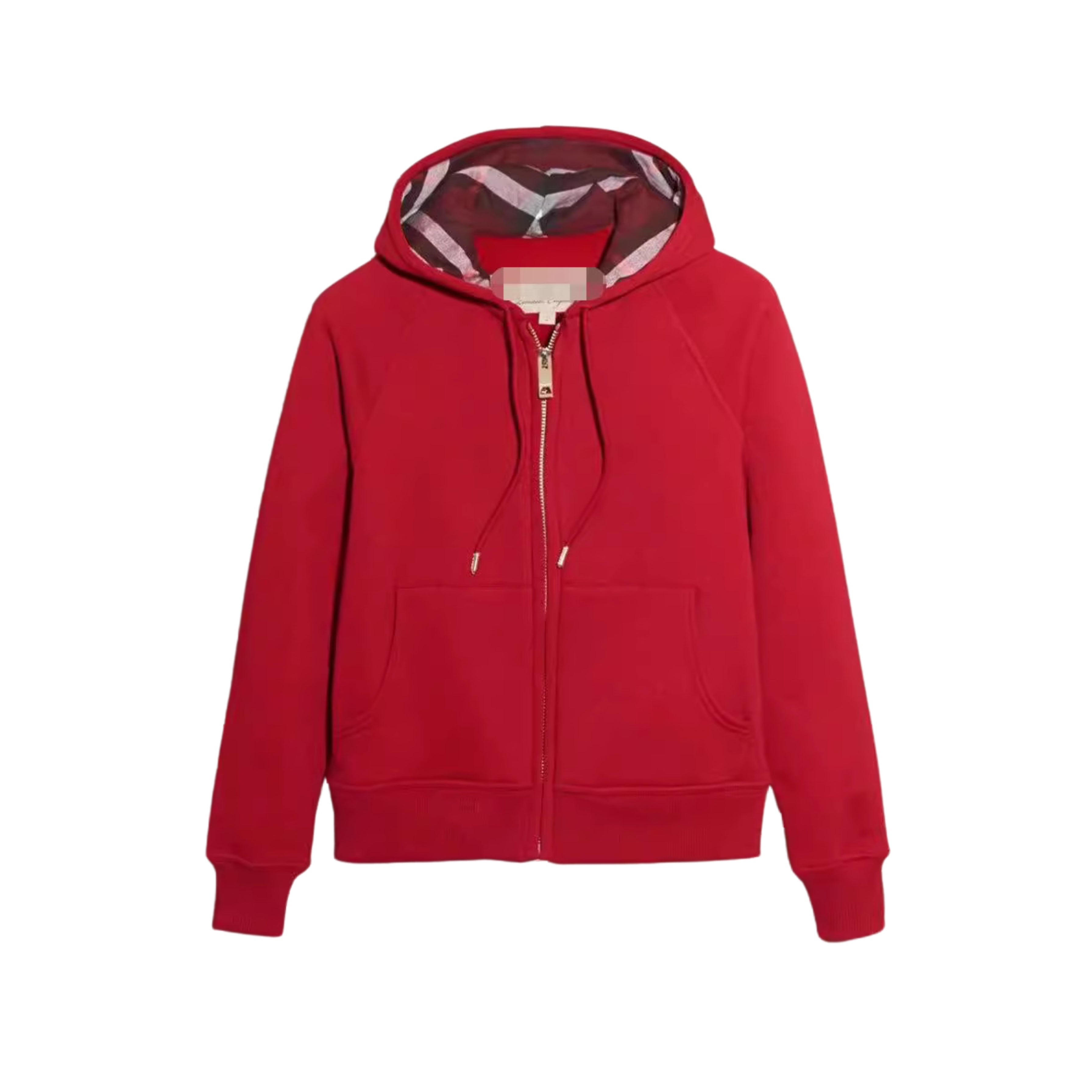 Karierte Zip-Hoodie: Bequemer Fleece-Kapuzenpullover mit lässigem Karofutter