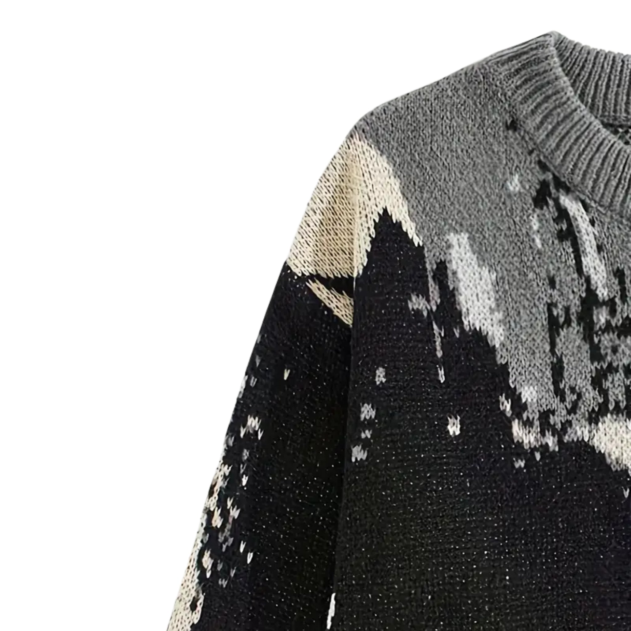 RIN Gestrickter Pullover: Lässiger Aquarell-Print, Leicht, Gemütlich, Vielseitig Tragbar