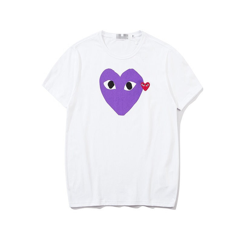 Hochwertiges CDG Herz T-Shirt: Bequemer Baumwoll-Sommer-Look für Herren und Damen