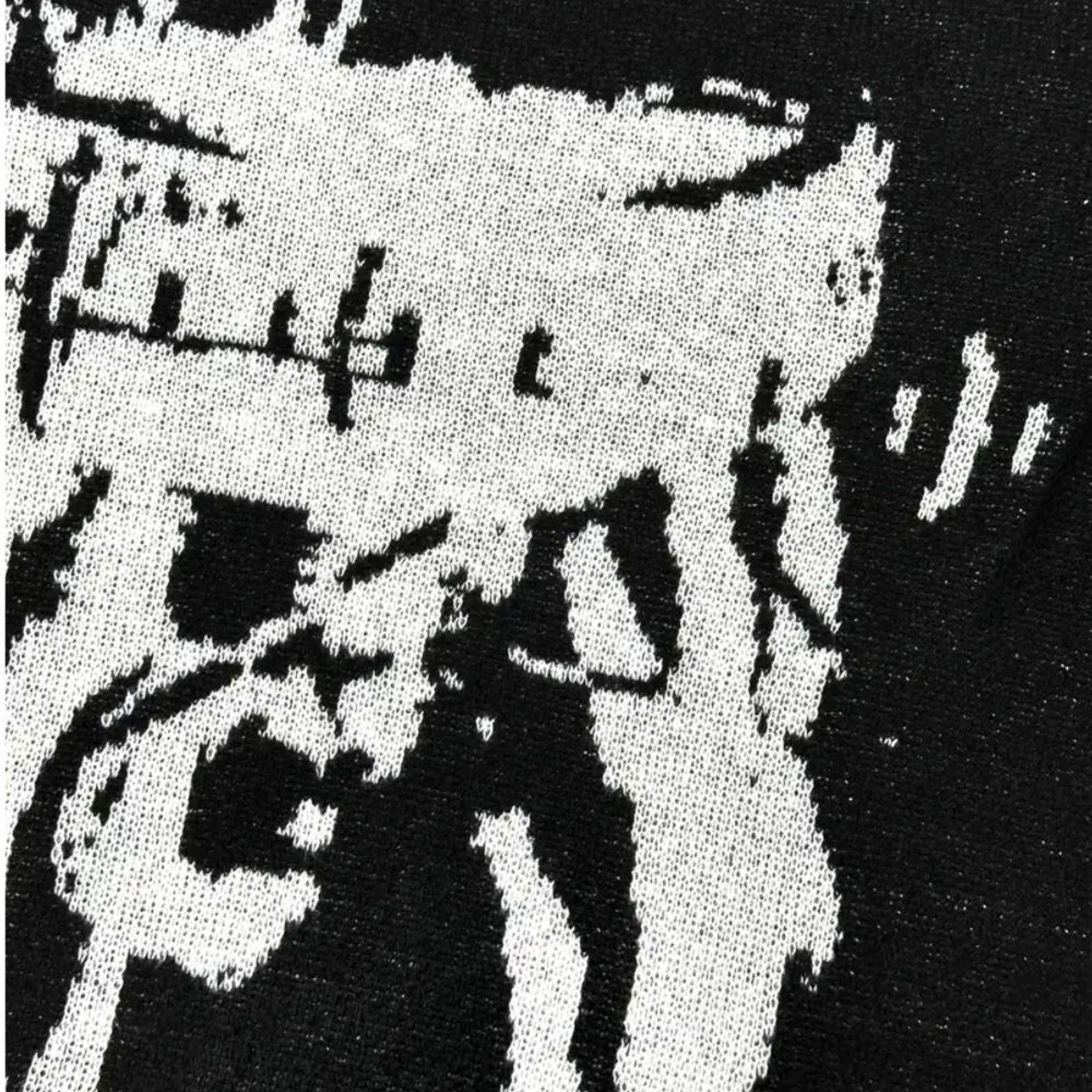 Nerosora Abstrakter Strickpullover Herren – Gemütlicher Oversized Schwarz-Weiß Sweater