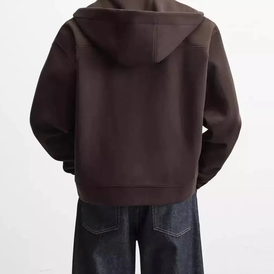 Viral Brown Zip Hoodie