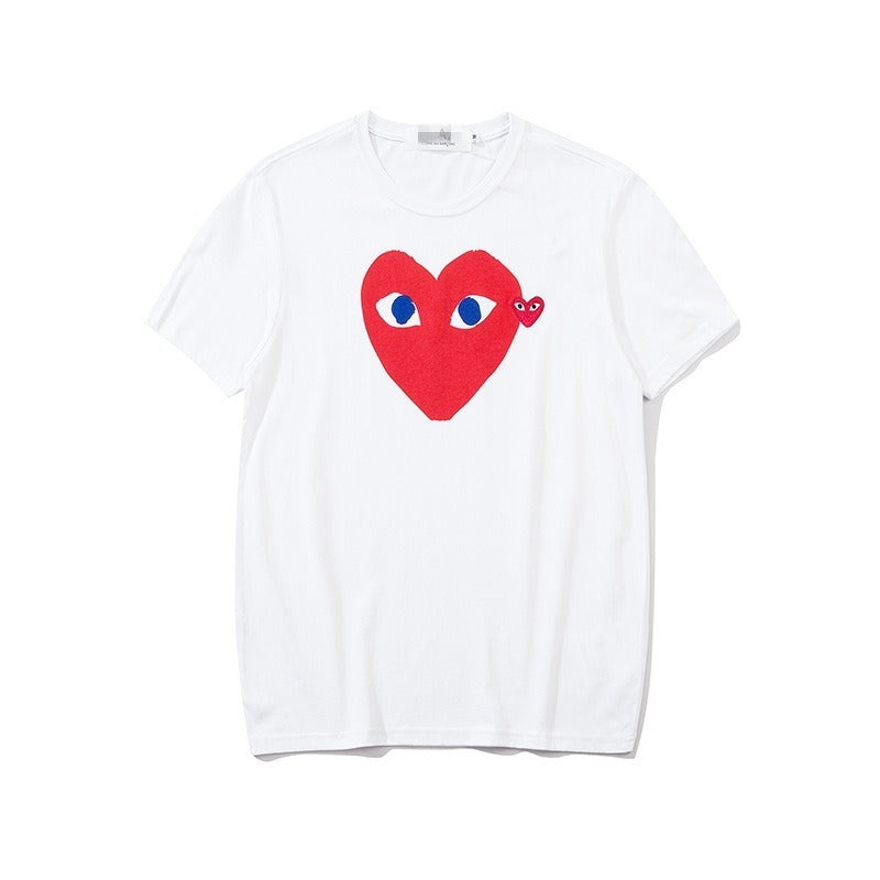 Hochwertiges CDG Herz T-Shirt: Bequemer Baumwoll-Sommer-Look für Herren und Damen