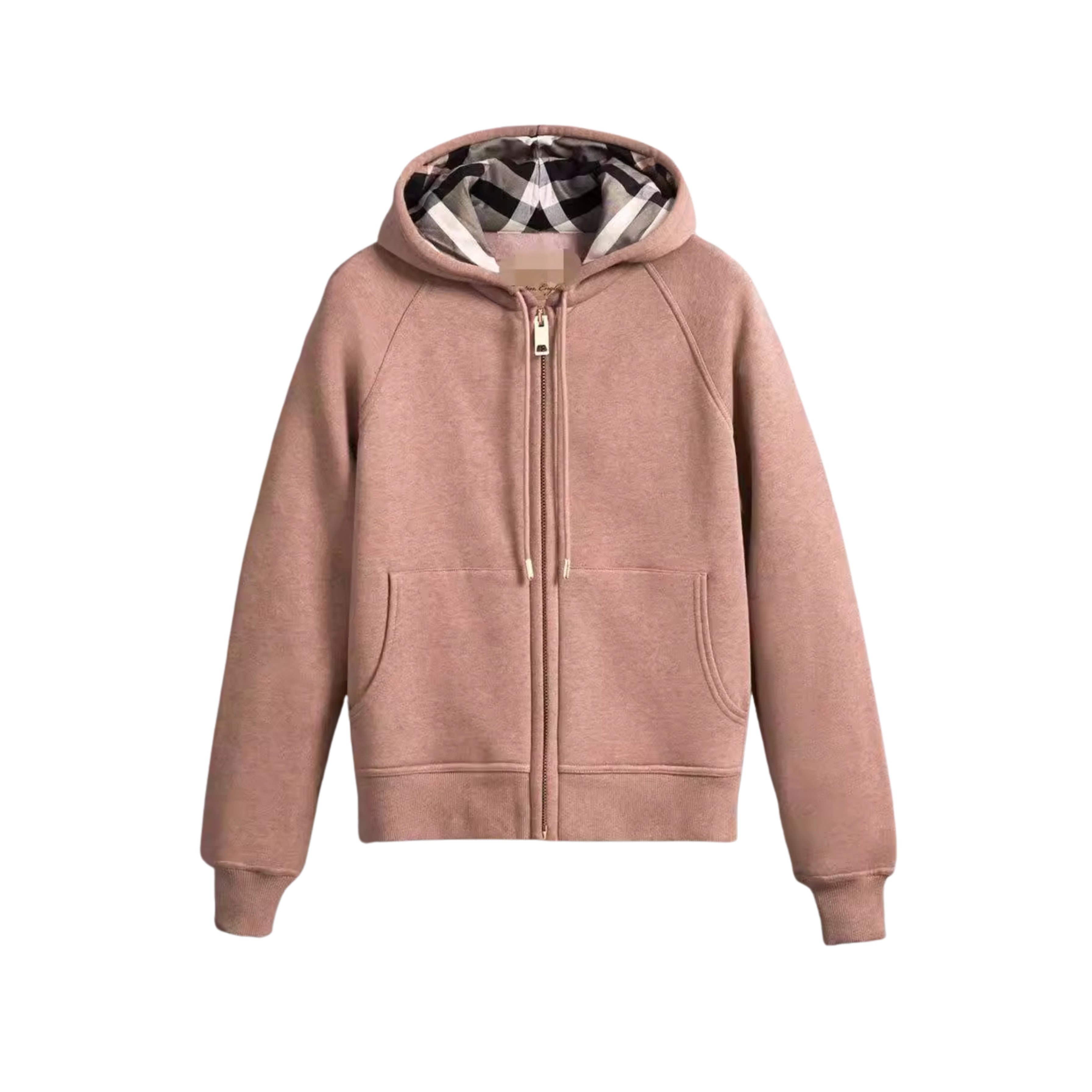 Karierte Zip-Hoodie: Bequemer Fleece-Kapuzenpullover mit lässigem Karofutter