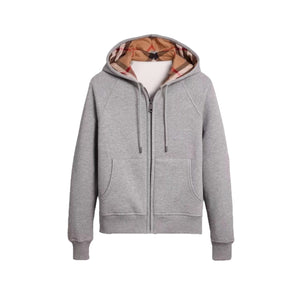Karierte Zip-Hoodie: Bequemer Fleece-Kapuzenpullover mit lässigem Karofutter