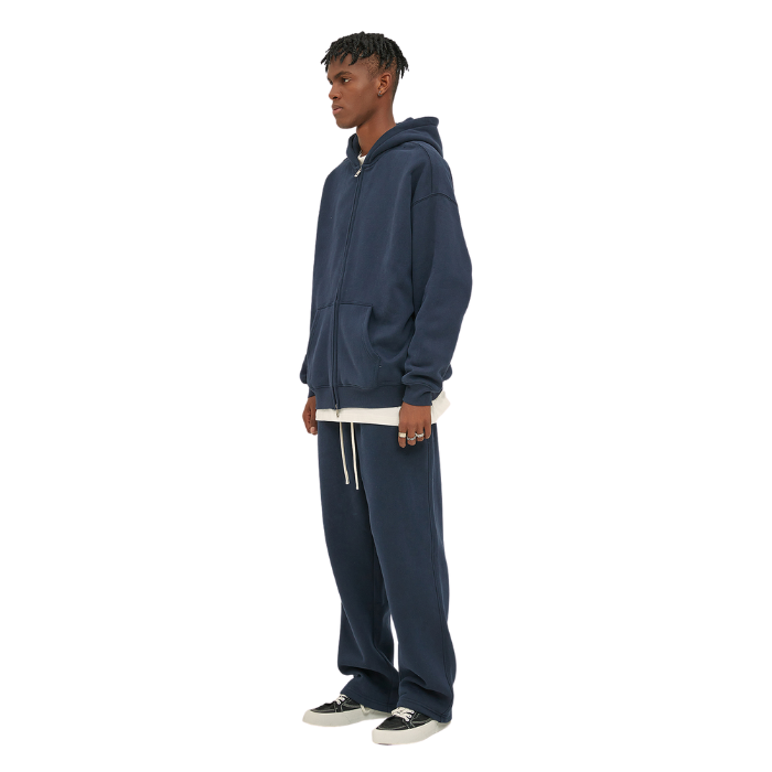 FIVELEAFS Hochwertiger Zip Hoodie – Bequemer Boxy Fit Baumwoll-Reißverschluss-Hoodie