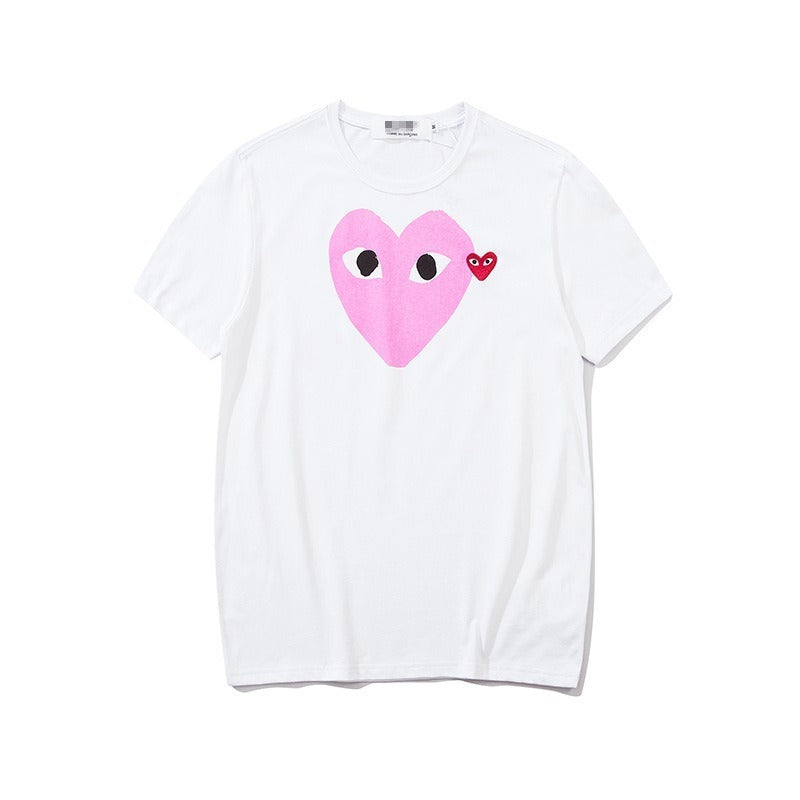 Hochwertiges CDG Herz T-Shirt: Bequemer Baumwoll-Sommer-Look für Herren und Damen