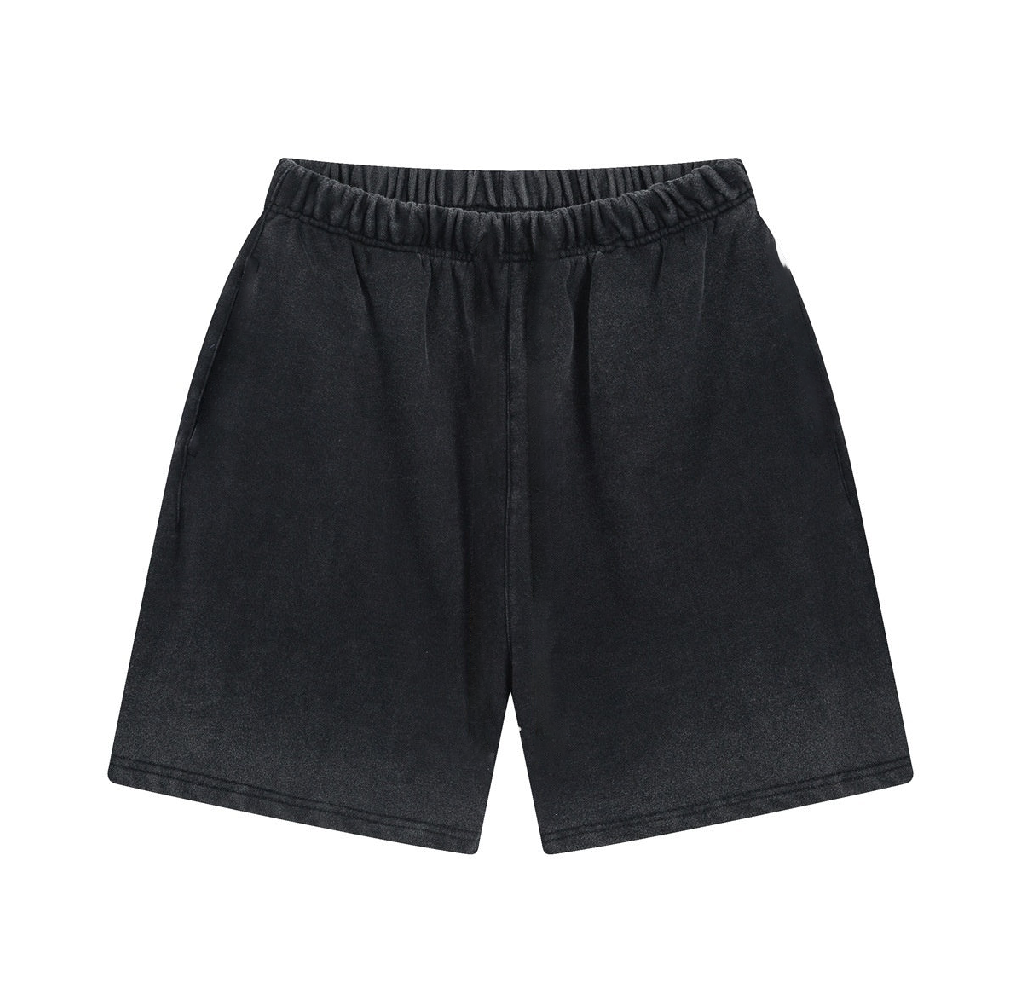 ONYX Bequeme Washed Black Baumwoll-Shorts für Herren – Entspannter Stil