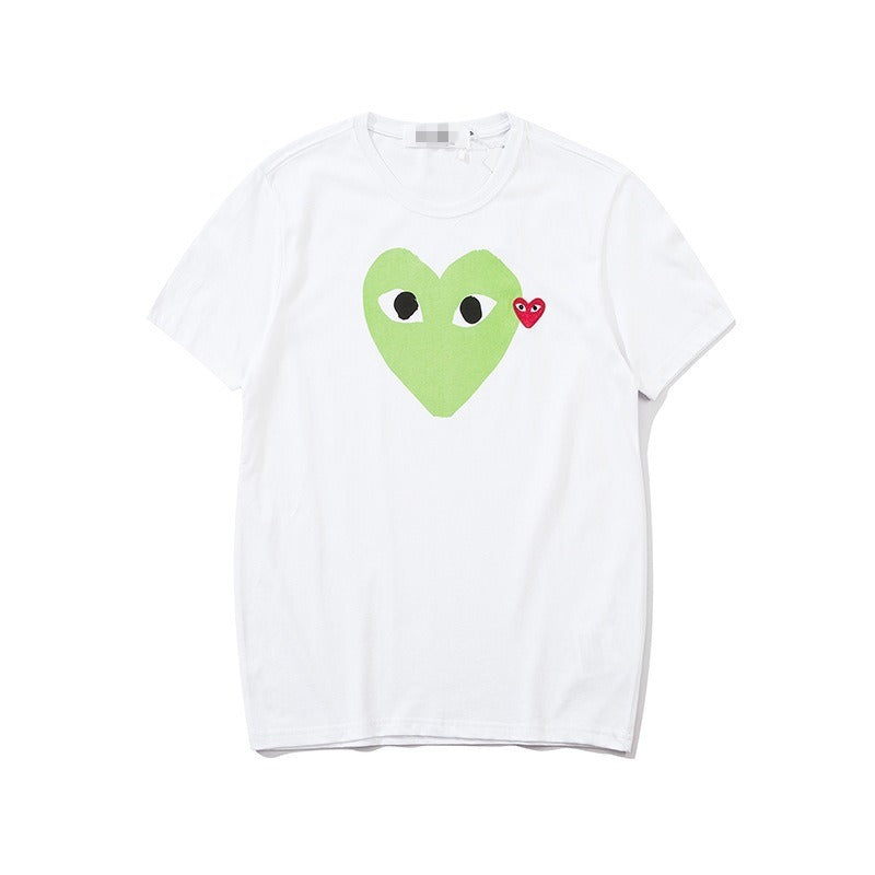 Hochwertiges CDG Herz T-Shirt: Bequemer Baumwoll-Sommer-Look für Herren und Damen