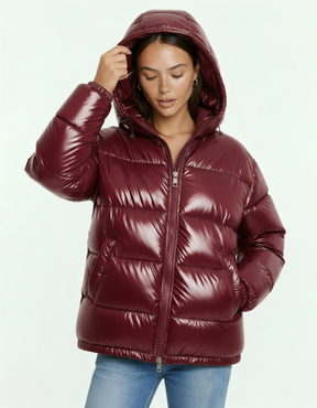 Viral Bella Léa Pufferjacke - Unisex schwarz, rot & grün