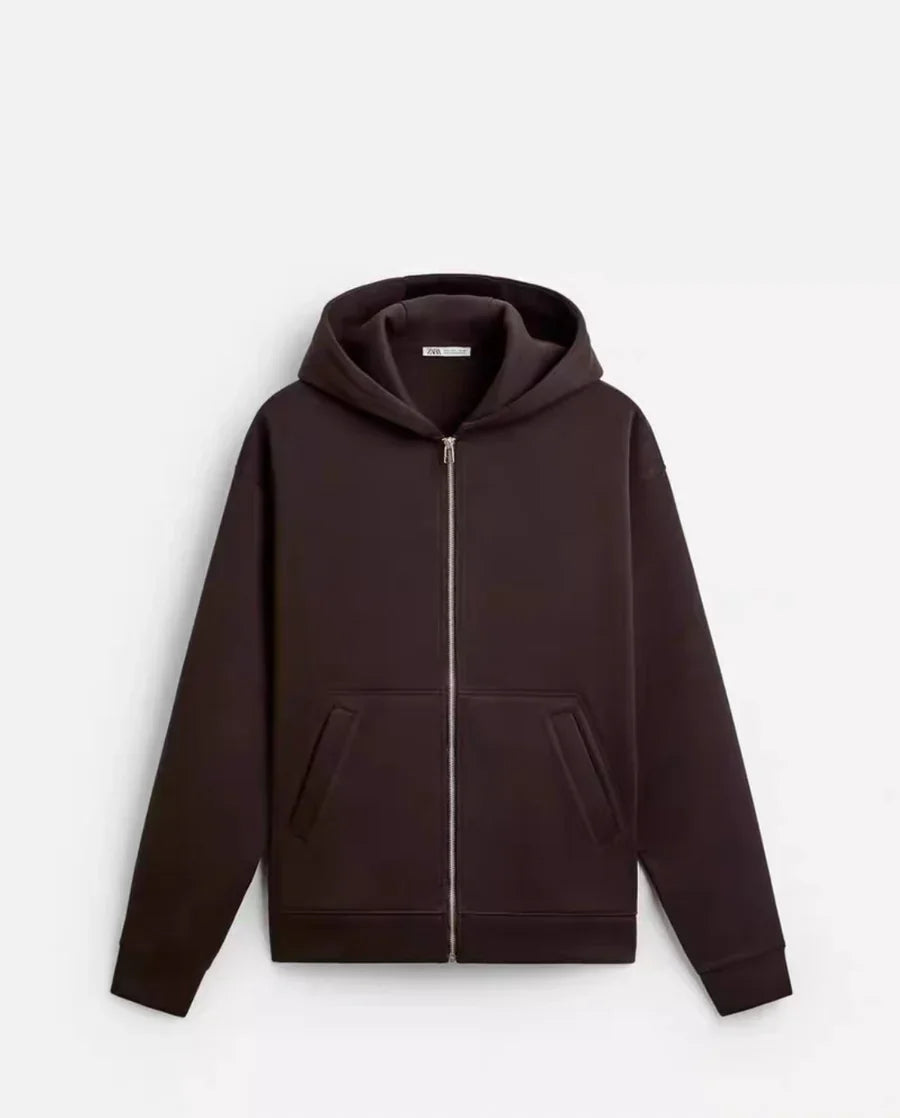Viral Brown Zip Hoodie
