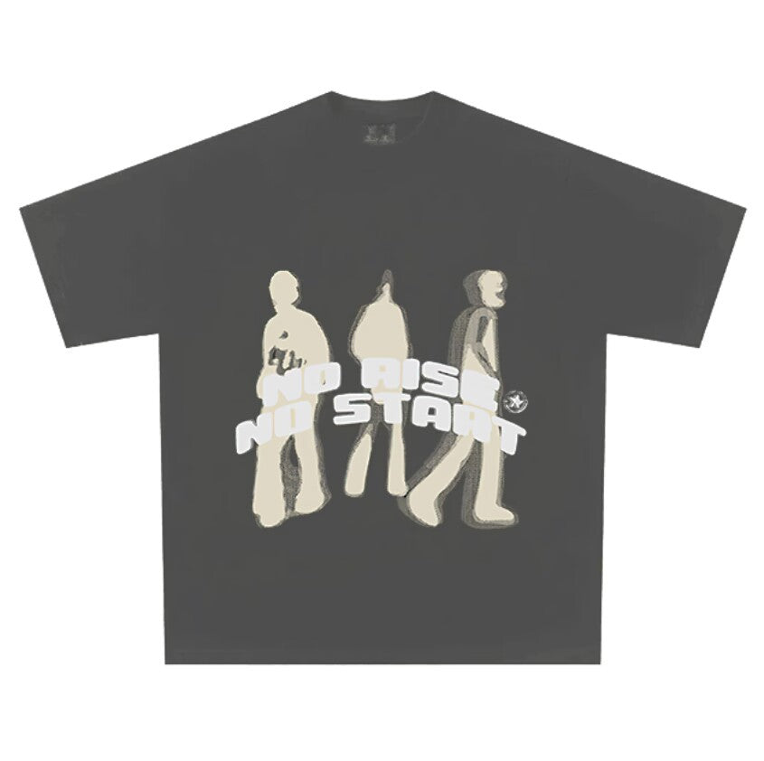 FiveLeafs RISE Oversized Baumwoll T-Shirt mit 'No Rise No Start' Grafikdruck