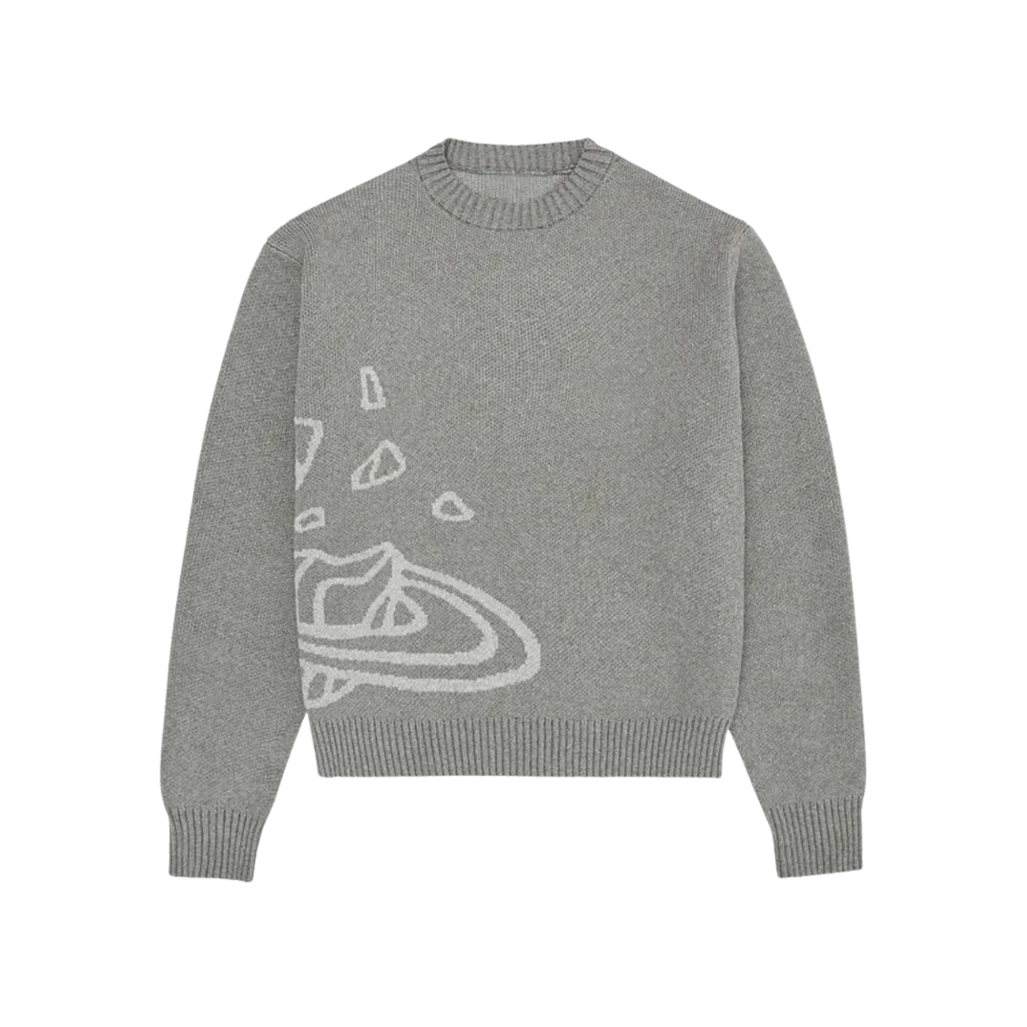 Saturno Strickpullover: Weich, Deconstructed Saturn-Grafik, Minimalistisch für Stilbewusste