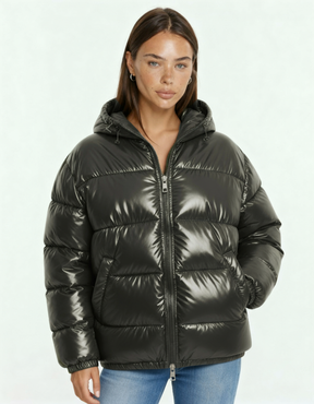 Viral Bella Léa Pufferjacke - Unisex schwarz, rot & grün