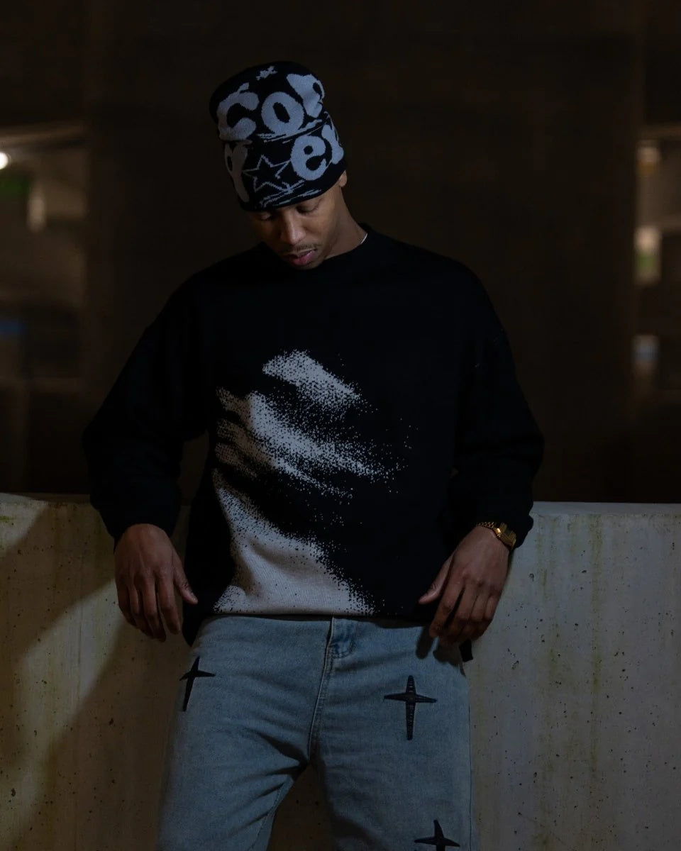 Veyl Atelier Pixel Art Oversized Strickpullover – Unisex Cozy Statement Streetwear