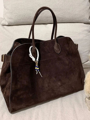 Henna Shopper Bag Vegane Wildleder Handtasche Damen Braun Schwarz