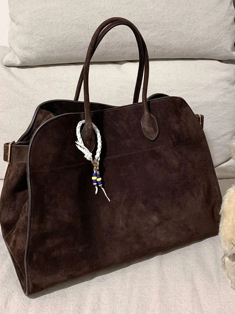 Henna Shopper Bag Vegane Wildleder Handtasche Damen Braun Schwarz