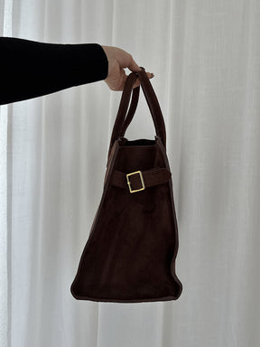Henna Shopper Bag Vegane Wildleder Handtasche Damen Braun Schwarz