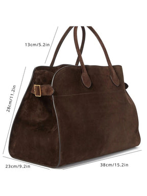 Henna Shopper Bag Vegane Wildleder Handtasche Damen Braun Schwarz