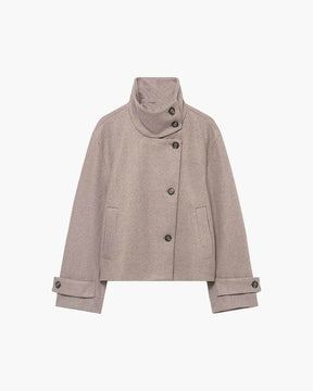 Elegante SOERA Ramona Damen Jacke Beige Stehkragen Einreihig Herbst